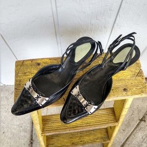 Bottega Veneta Leather Slingbacks Silver Detail!